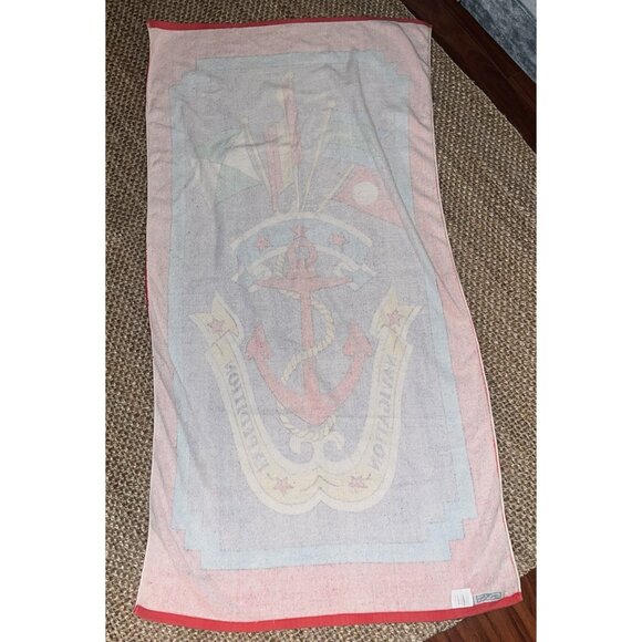 Cecil Saydah Beach Towel Nautical Flag Anchor Bold Colors 59x30 Light Fading - Picture 5 of 10